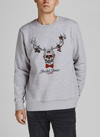 FELPA GIROCOLLO CHRISTMAS TESCHIO, LIGHT GREY, small