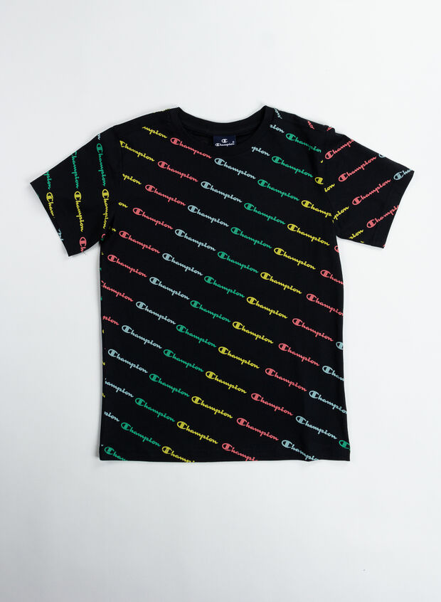 T-SHIRT LOGO ALL OVER PASTELS RAGAZZO, KL001BLK, large