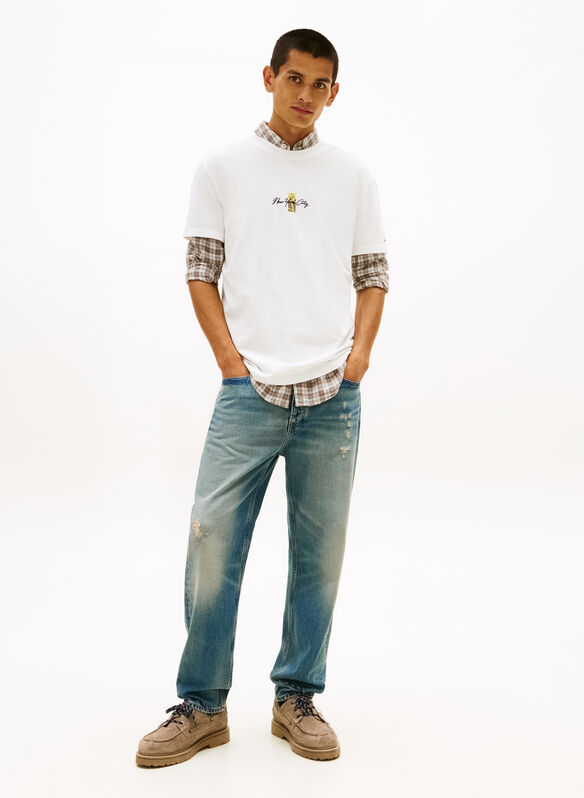 T-SHIRT BLOCK LOGO POSTERIORE, YBL WHT, medium