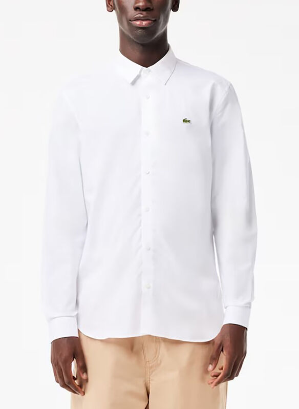 CAMICIA PINPOINT SLIM, 001 WHT, medium