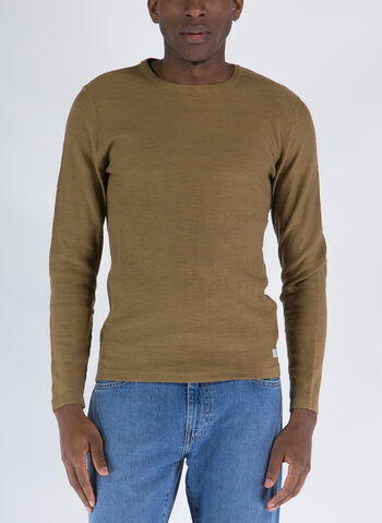 MAGLIONE GIROCOLLO IN COTONE, 181018 TABACCO, small