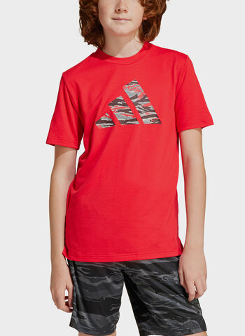 T-SHIRT LOGO GRAPHIC RAGAZZO, RED, small