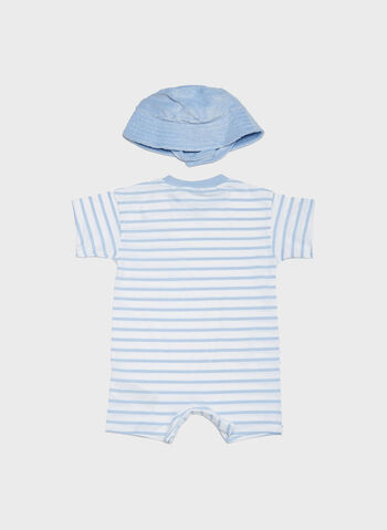 COMPLETO PAGLIACCETTO + CAPPELLINO RIGHE INFANT, , small