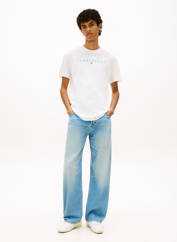 T-SHIRT IN JERSEY CON LOGO RICAMATO, L5Y WHT, medium