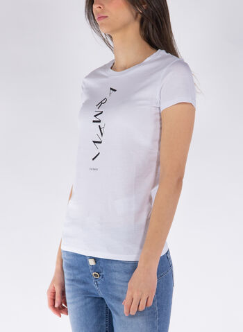 T-SHIRT CON STAMPA LOGO VERTICALE, 1000 WHT, small