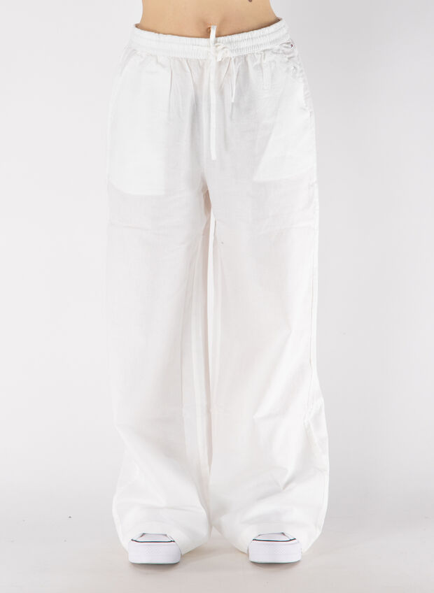 PANTALONE IN LINO, YBL WHT, large