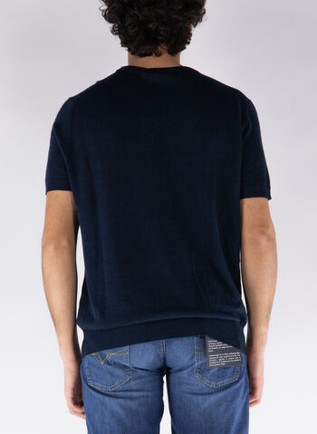 MAGLIONE MANICHE CORTE SEA MISTO LINO, , small