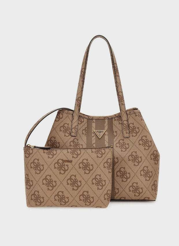 BORSA VIKKY SHOPPER LOGATA, LTL LATTE LOGO, large