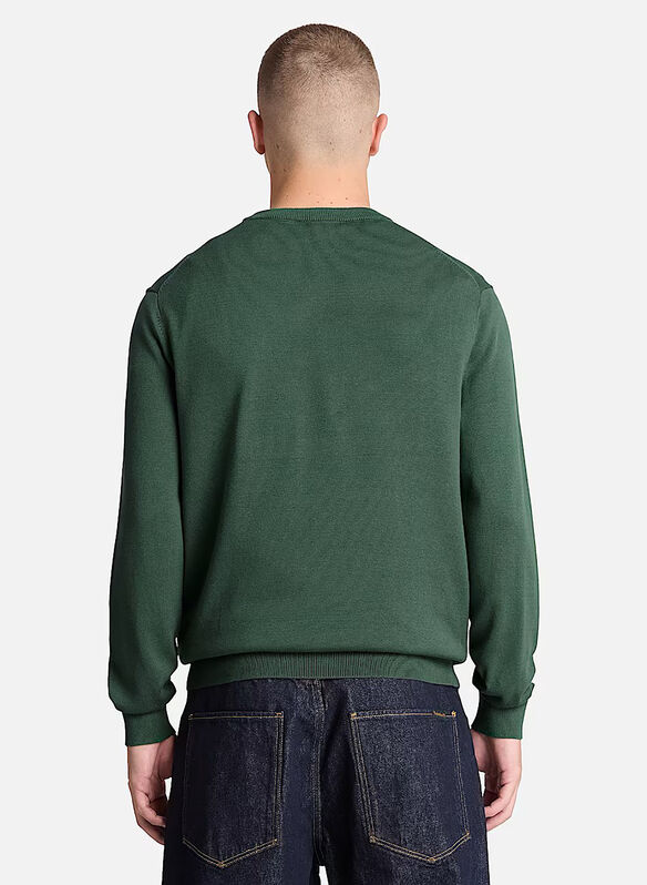 MAGLIONE GIROCOLLO IN COTONE, - GREEN, medium