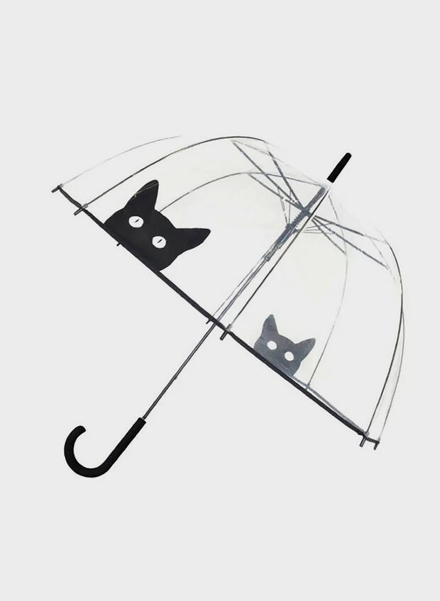 OMBRELLO TRASPARENTE CHAT, NG, large