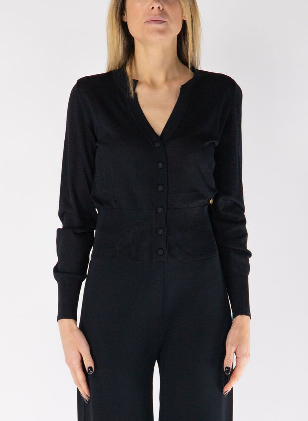 CARDIGAN IN FILO, 0801 BLK, large