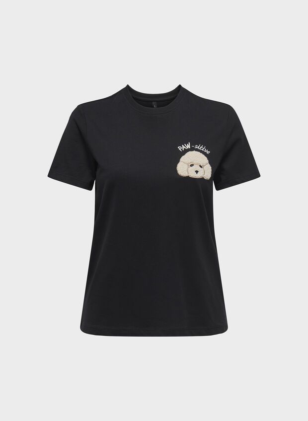 T-SHIRT TERESA ORSETTO, BLACK TEDDY, large