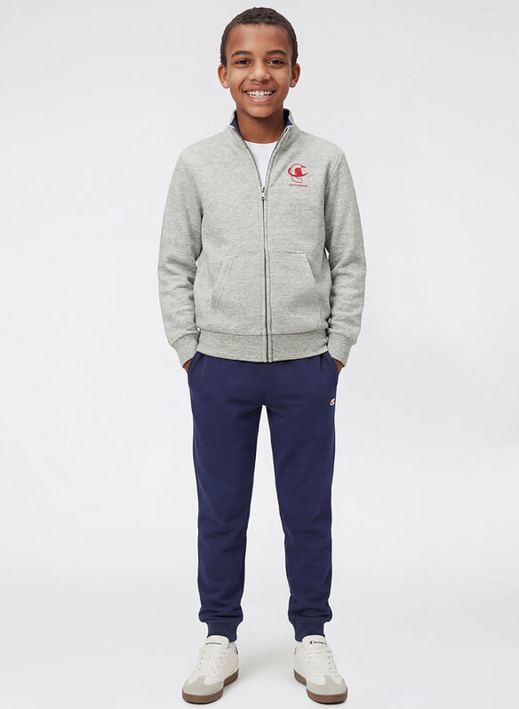 TUTA CON FELPA FULL ZIP E PANTALONI CON GRAFICA RAGAZZO, EM021 GREYNVY, medium