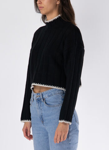 MAGLIONE CHICK  A COLLO ALTO, BLACK, small