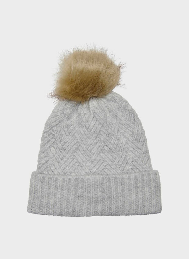 CAPPELLO KATE CON PONPON, LIGHT GREY MELANGE, large