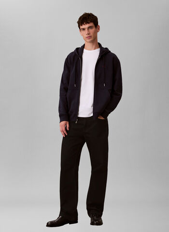 FELPA FULL ZIP CON MICRO LOGO, CEF NVY, small