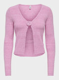 MAGLIONE CARDIGAN RICA, BEGONIA PINK, thumb