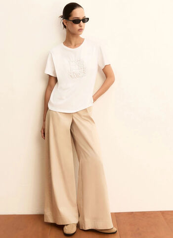 T-SHIRT CON LOGO E PAILLETTE, 001 WHT, small