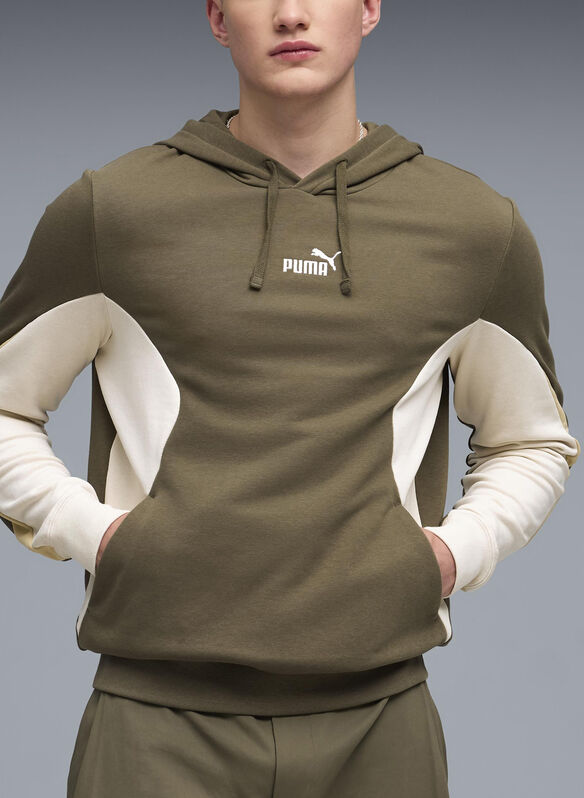 FELPA ESS BLOCK LODEN HOODIE, 81 LODEN GREEN, medium