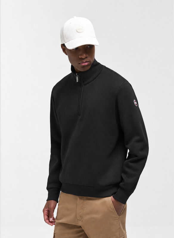 FELPA 1/2 ZIP MICRO LOGO, 99 BLK, medium