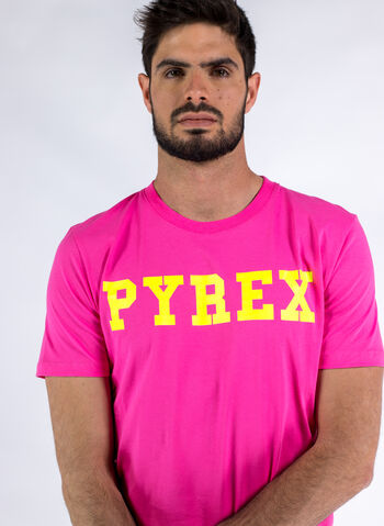 T-SHIRT CON LOGO, FUCSIA FLUO, small