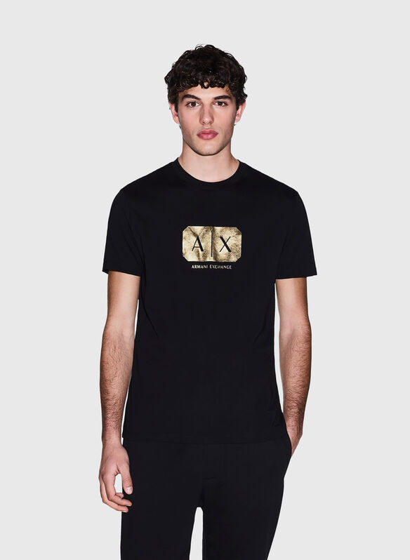 T-SHIRT IN COTONE MANICA CORTA, UC001 BLK, medium