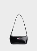 BORSA A SPALLA ESSENTIAL LUCIDA CON LOGO, BDS BLK, thumb