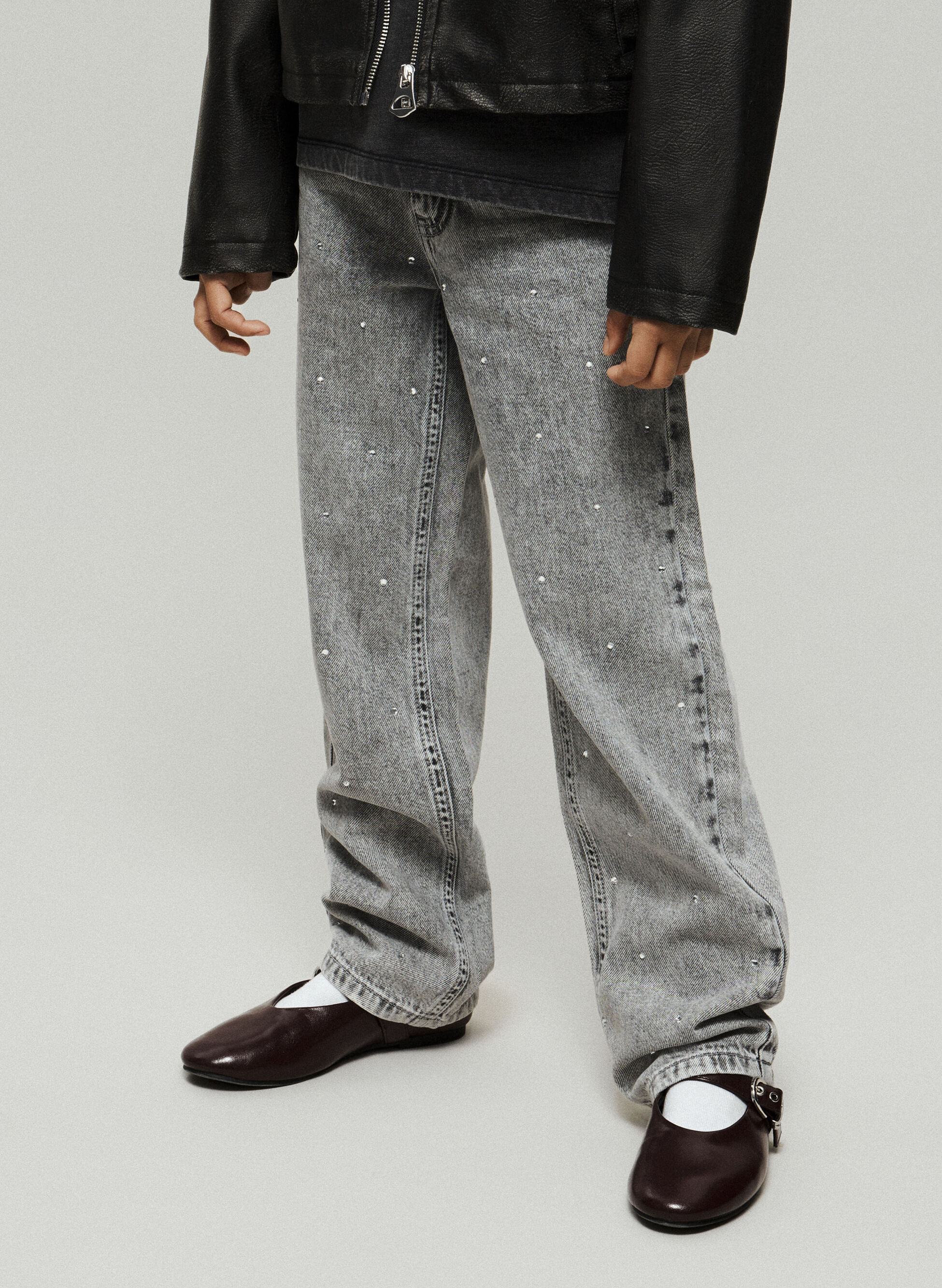 JEANS NOOS ROSE STRASS RAGAZZA
