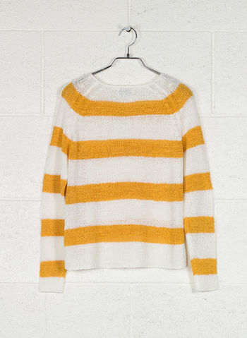 MAGLIONE STRIPED KNITTED PULLOVER, CLOUD GOLDEN, small