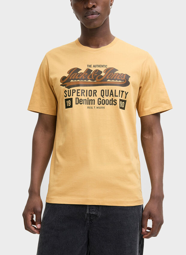 T-SHIRT CON LOGO SUPERIOR QUALITY, CURRY SENAPE, large