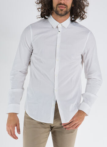 CAMICIA POPELINE STRETCH, 1100 WHT, small