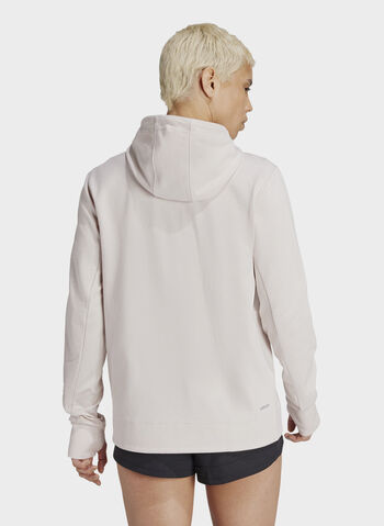 FELPA FULL ZIP CON CAPPUCCIO, MAUVE, small