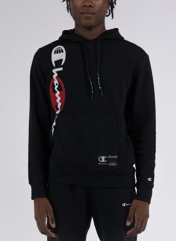 FELPA AUTHENTIC CON CAPPUCCIO, KK001 BLK, medium