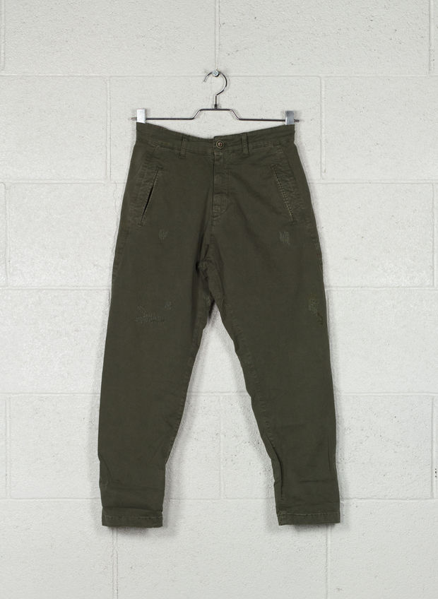 PANTALONE QUATTRO TASCHE, VERDE MILI, large