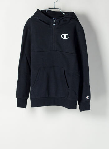 FELPA 1/2 ZIP CON CAPPUCCIO RAGAZZO, , small