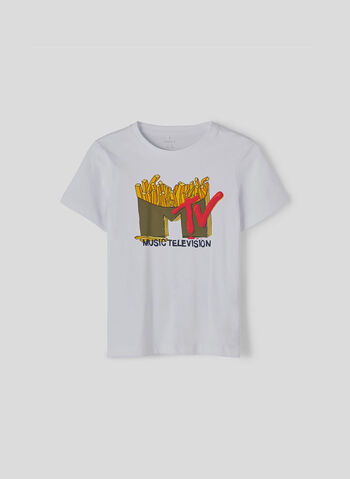 T-SHIRT STAMPA MTV TRICOLOR RAGAZZA, BRIGHT WHT, small