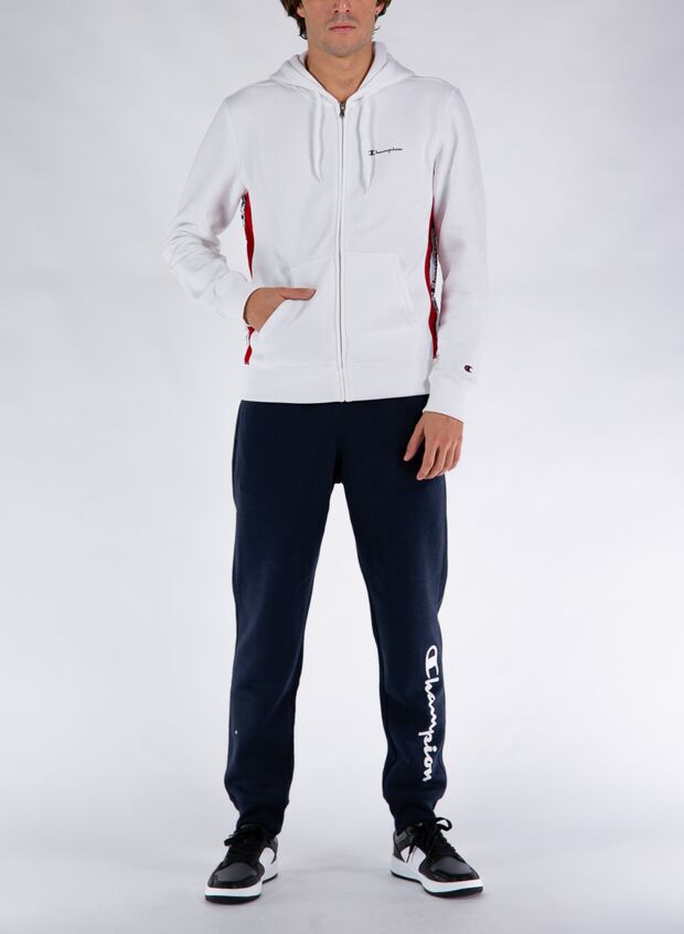 CHAMPION TUTA FULL ZIP CON CAPPUCCIO BIG LOGO Bianco, Blu, Rosso Uomo |  Sport85