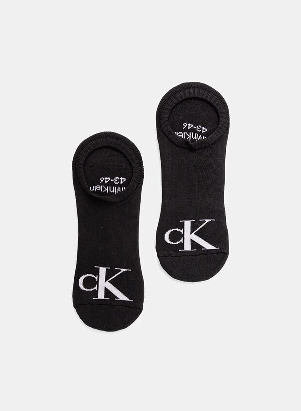 CALZA 2PAIA FOOTIE CK MONOGRAM, 001 BLK, large
