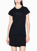 T-SHIRT LOGO AX FLOCCATO, UC001 BLK, thumb