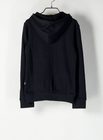 FELPA CON CAPPUCCIO ESSENTIAL RAGAZZA, 51BLK, small